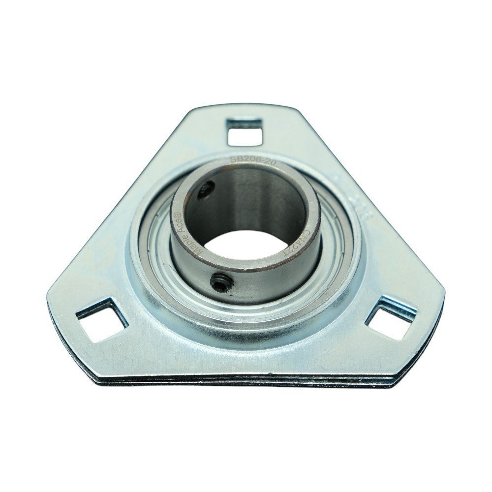 SBPFT204-12 Pressed Steel Housing Triangle Flanged 3-Bolt w/ Insert Bearing 3/4″