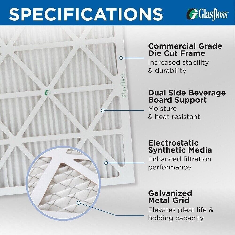 20x24x1 MERV 10 Pleated Air Filters. 12 PACK. Actual Size: 19-3/8 x 23-3/8 x 7/8