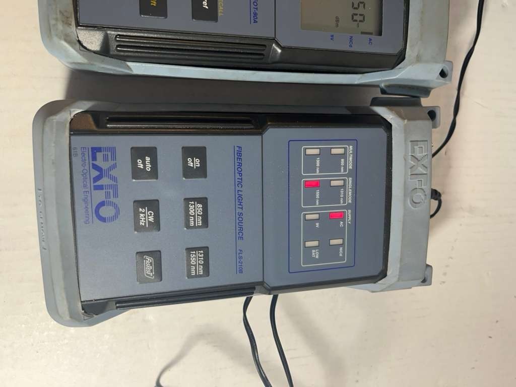 EXFO FOT-90A, FLS-210B Fiberoptic Power Meter Optical Power Test Set S-4358/G