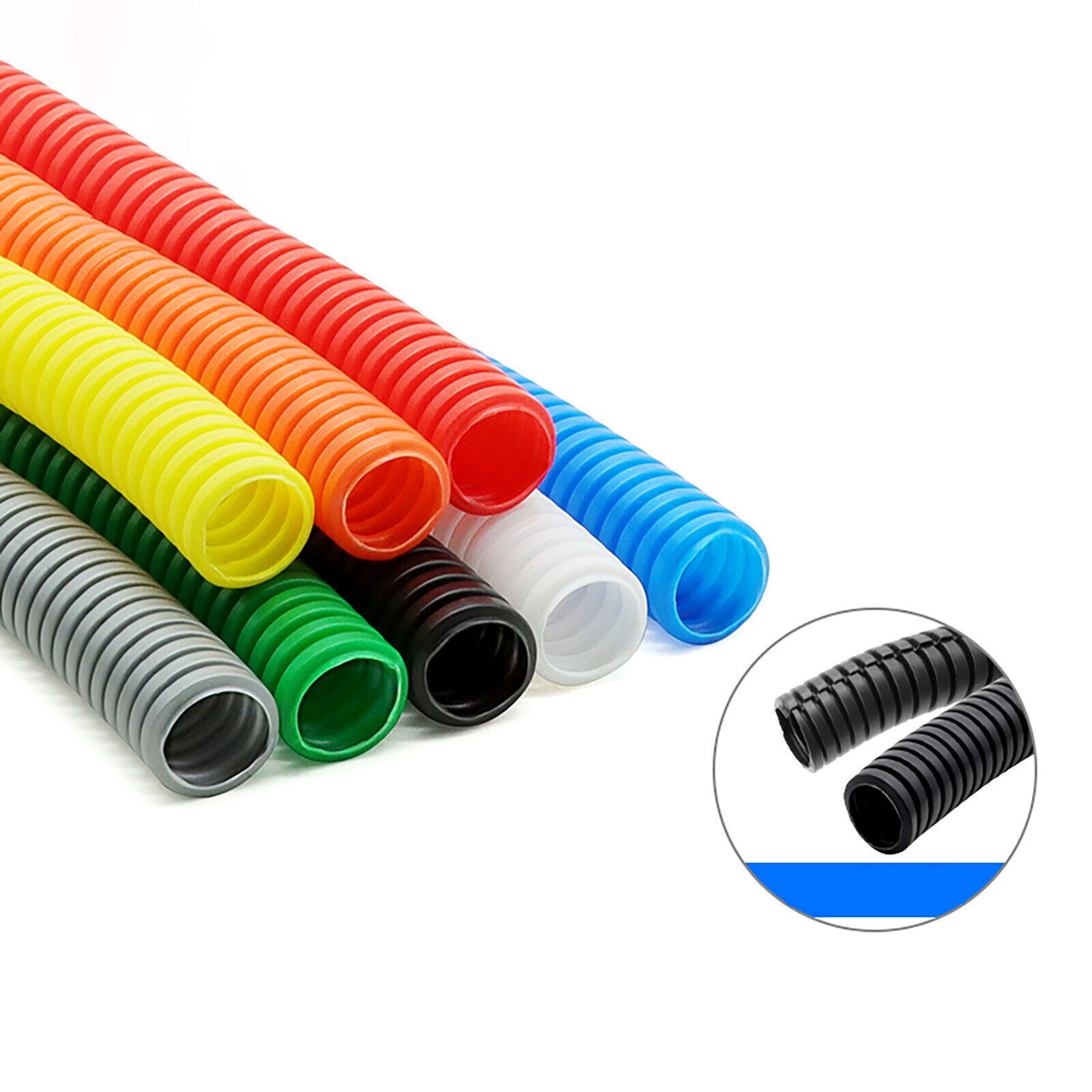 Automotive Wire Protector Harness Corrugated Split Wire Loom Conduit Flex Tubing