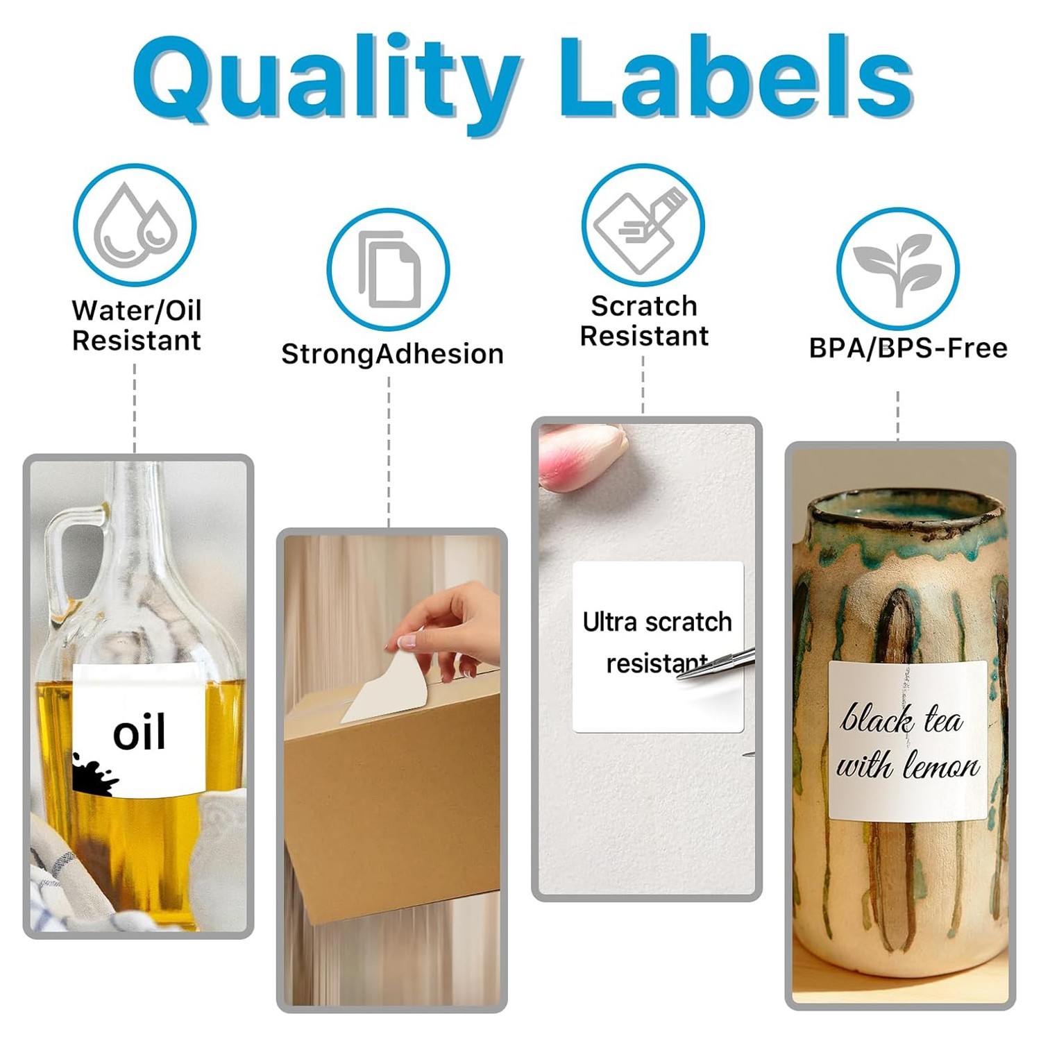 2″x2″ White Square Direct Thermal Labels For Zebra & Rollo Printers 700/Roll