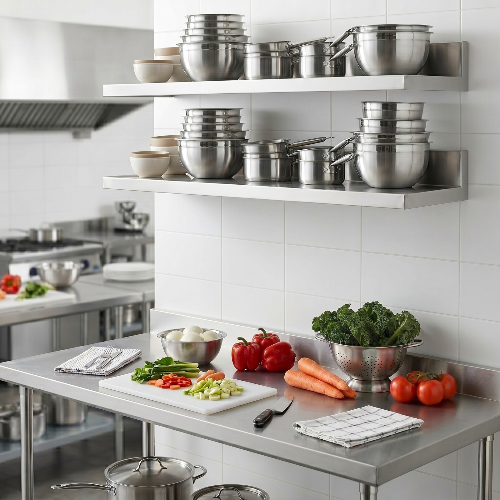 30 in. Stainless Steel Wall Shelf (2 Pack) – 30 in. x 8.6 in. x 3.5 in.