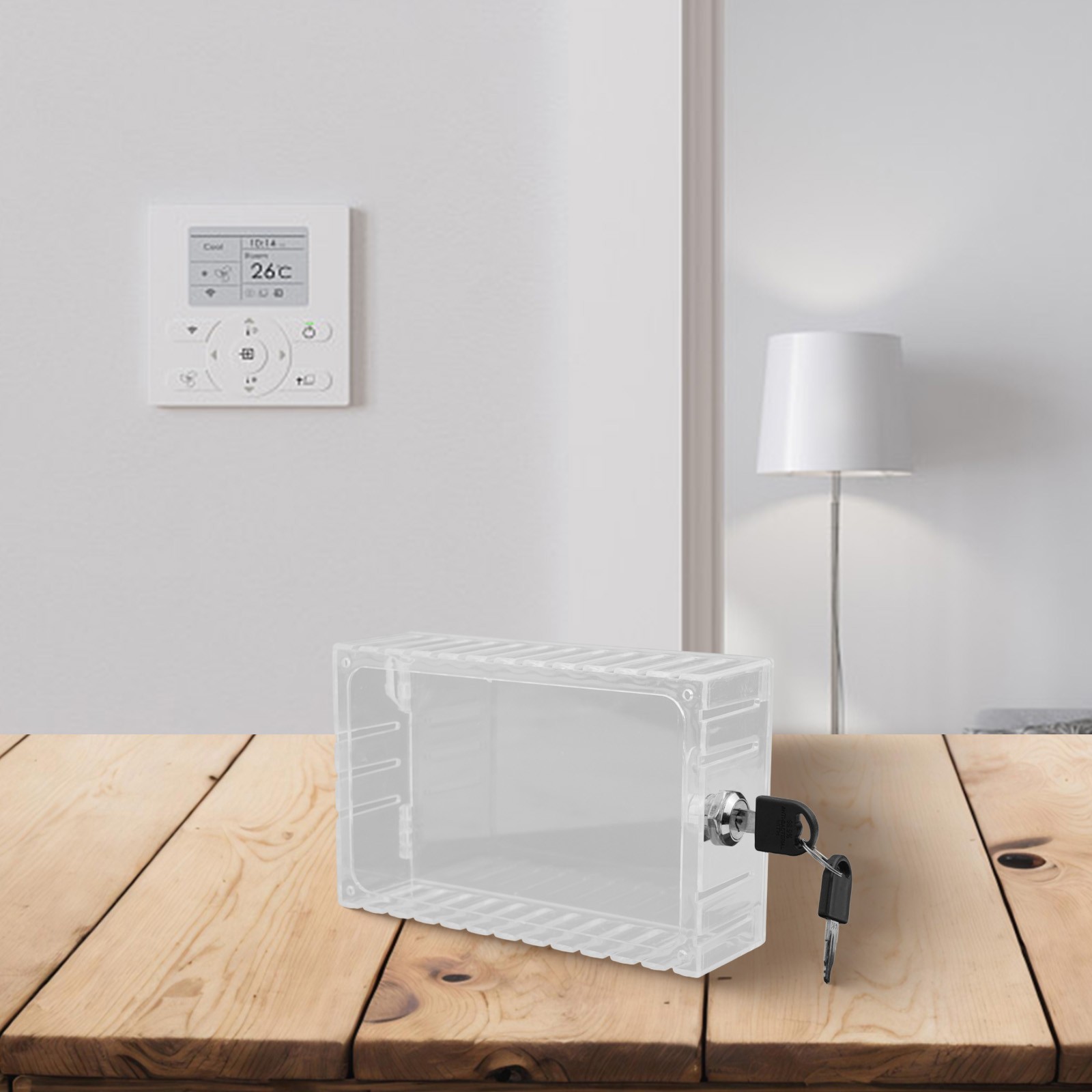 Air Conditioner Cover Thermostat Lock Box Easy Installation Child-Proof Security