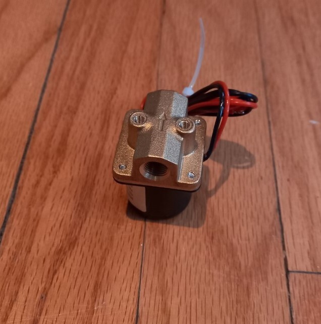 24v solenoid valve, gas, water, air, 1/8 NPT, normally closed, brass, for welder