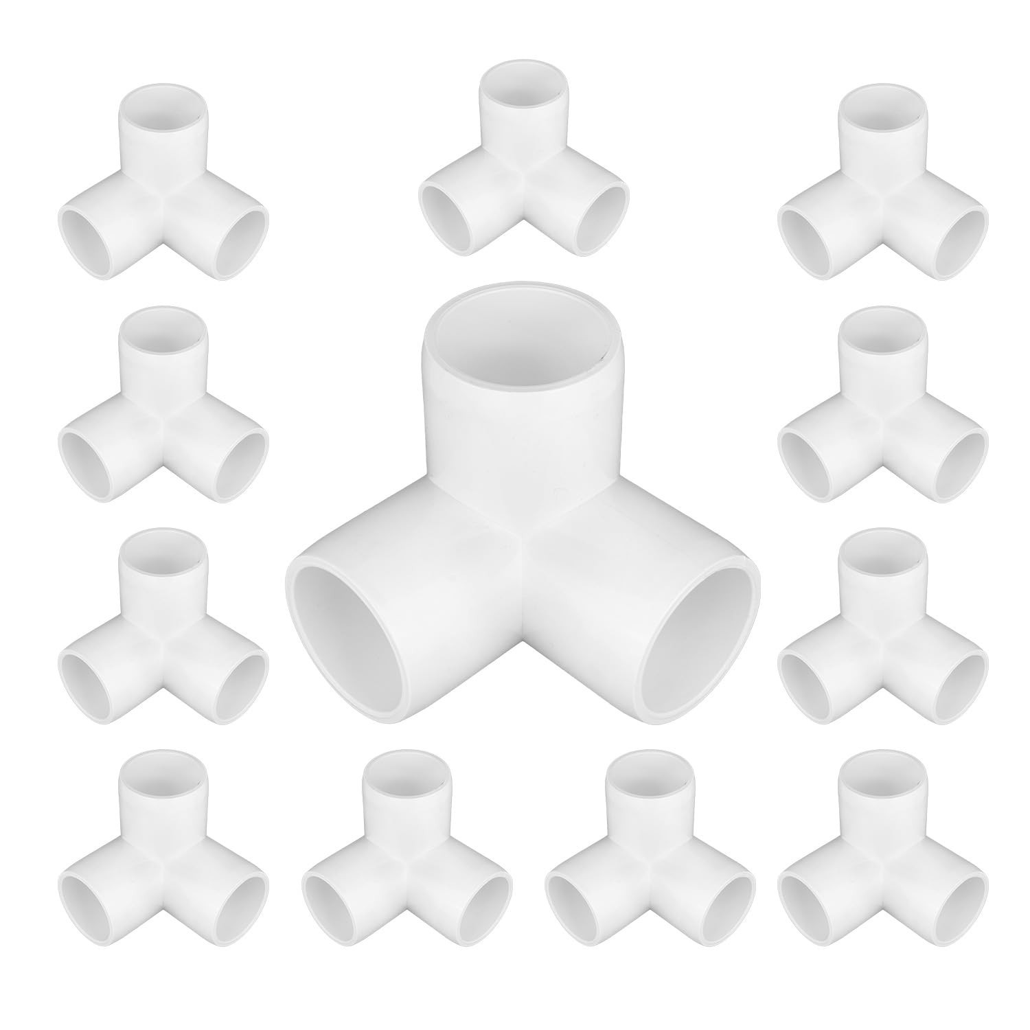 12-Pack 1″ PVC Elbow Fittings, 3-Way Furniture Grade Connectors for DIY Projects
