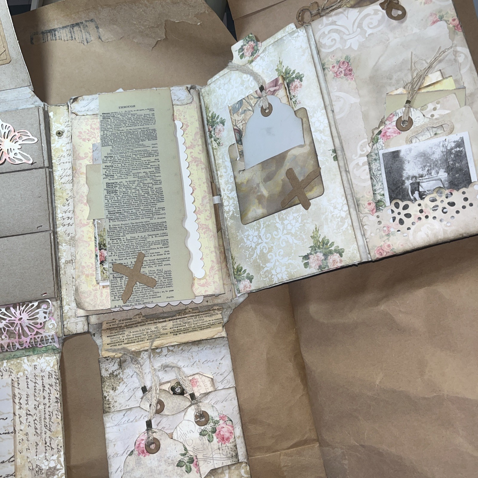 Handmade Junk Journal Folio Loaded with Flaps and Flips Working Lock And Keys
