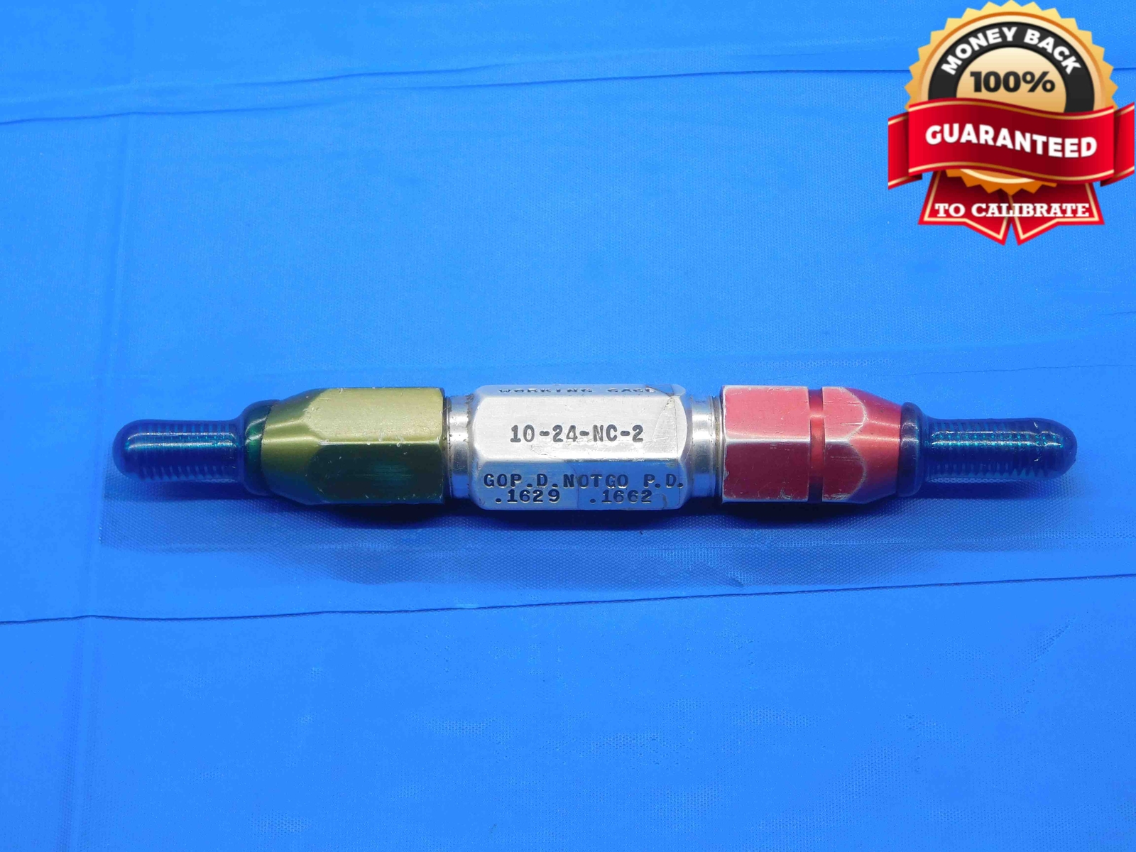 10 24 NC 2 THREAD PLUG GAGE #10 .190 .1900 GO NO GO P.D.’S = .1629 & .1662 UNC-2