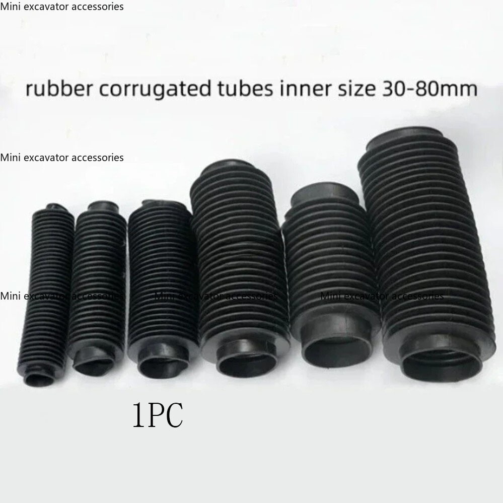 1PC Rubber Corrugated Sleeve Flexible Moulded Bellows Oil Resistant Dust Cover