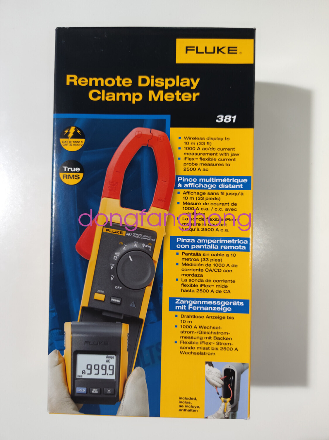 Fluke 381 Remote Display True-RMS AC/DC Clamp Meter with iFlex FedEx or DHL