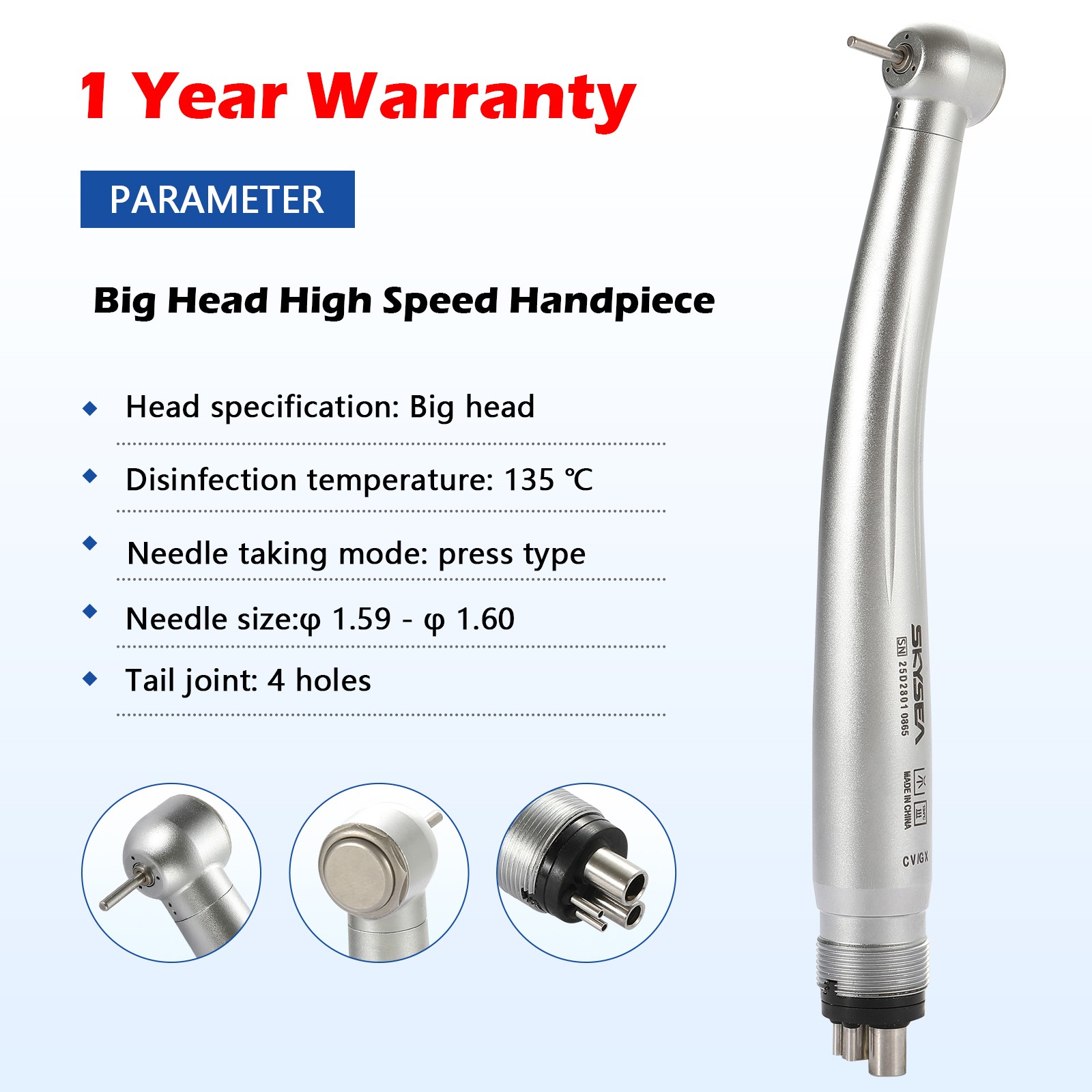Dental High Speed Handpiece 4 Hole 2 Holes Push Button Turbine STNABM