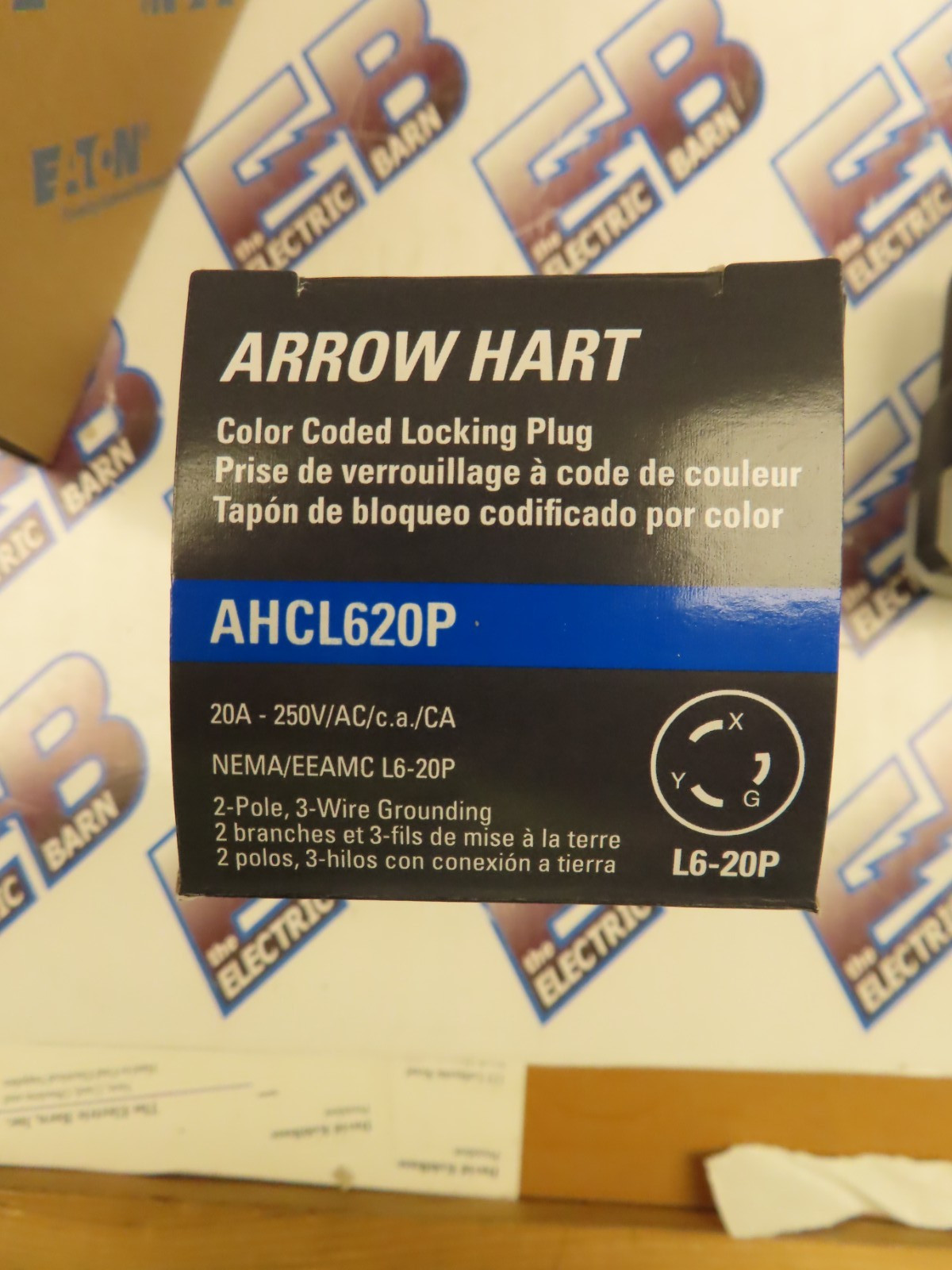 Eaton AHCL620P Twistlock Plug (BOX OF 6) 20 Amp 250 Volt 3W Blue L6-20P -NEW-B