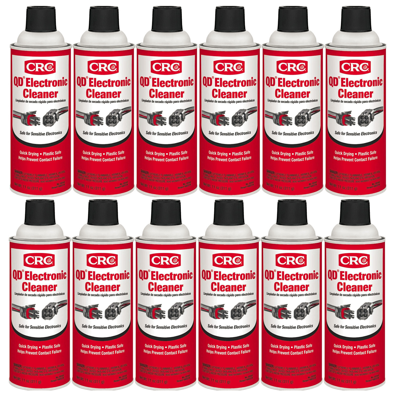 CRC 05103 QD Electronic Quick Drying Formula Contact Cleaner 11 Oz. Pack of 12