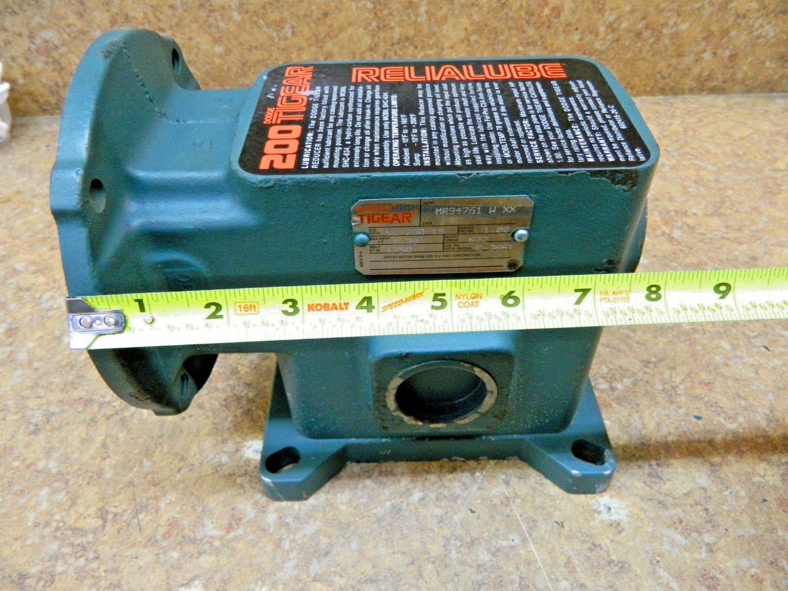 DODGE TIGEAR 15:1 Ratio 56/200-15 Speed Reducer 622 In lbs 56C