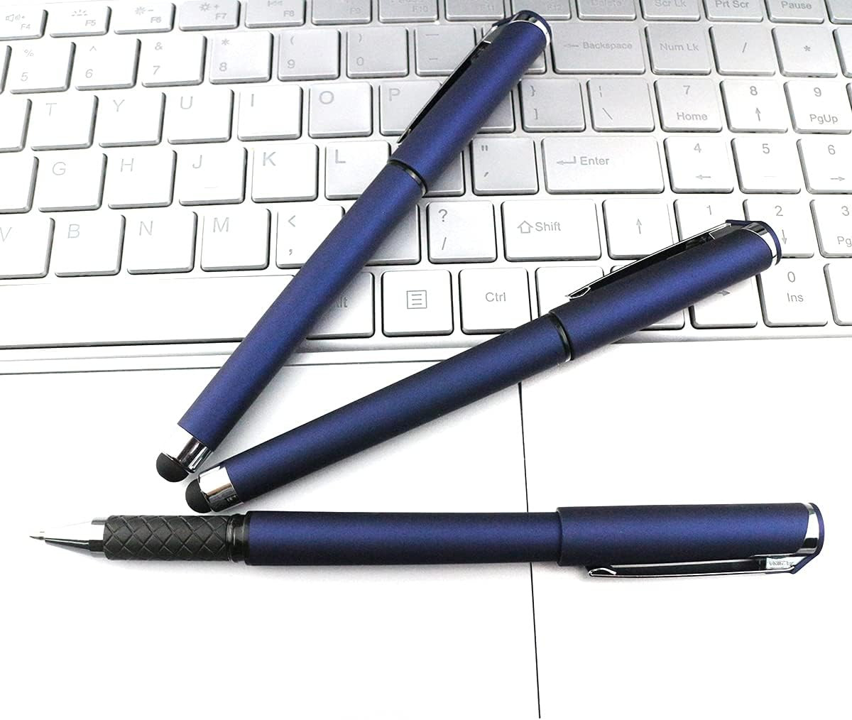 Black Gel Ink Rollerball Pens 0.7Mm Gel Pens 2-In-1 Stylus Pens Medium Point Pen