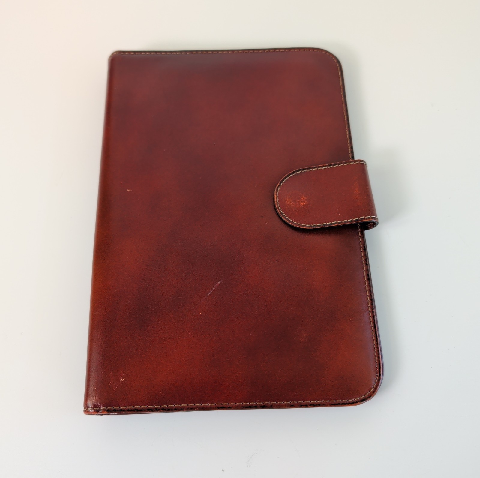 Vintage BOSCA Brown Full Grain Leather Planner Organizer Notebook (9” X 6”)