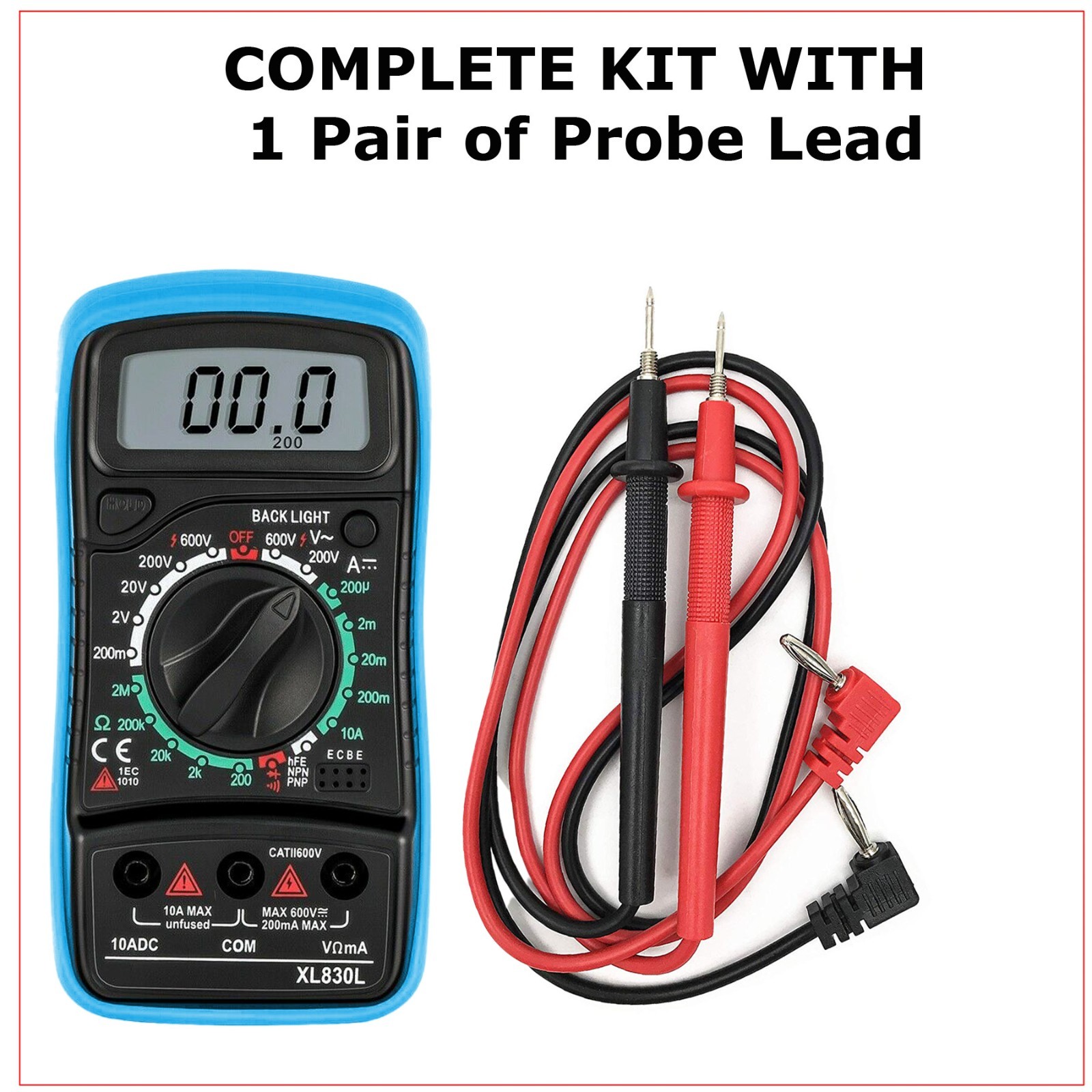 Digital Multimeter AC DC Voltmeter Ammeter Ohmmeter Volt Tester Meter WITH BATT