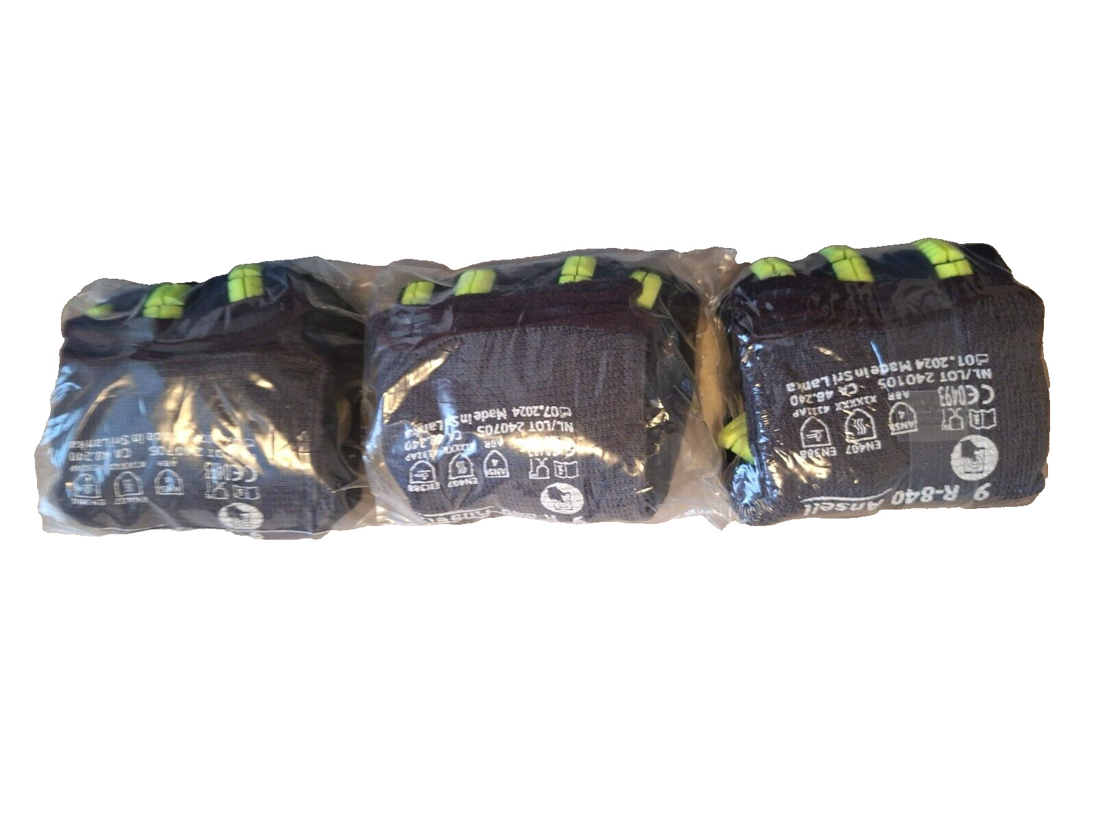 Ansell Ringers® Nitrile Half-Dipped Anti-Impact Gloves R-840 Size 9 Lot of 3