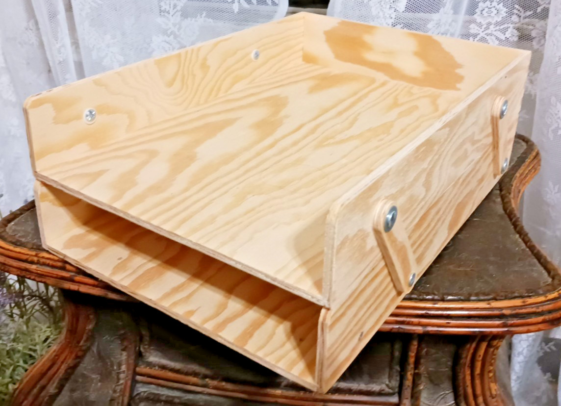 New IKEA KLAMMEMACKA Desk Organizer Letter Tray Natural Plywood 504.288.20