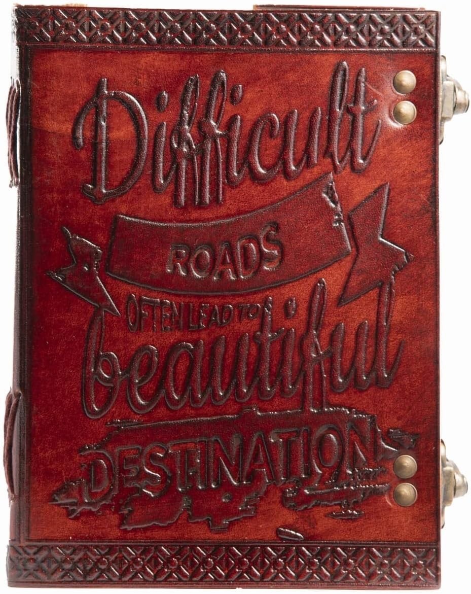 Handmade Leather Journal 7×5 Vintage Diary with Lock UnLined Pages Notebook