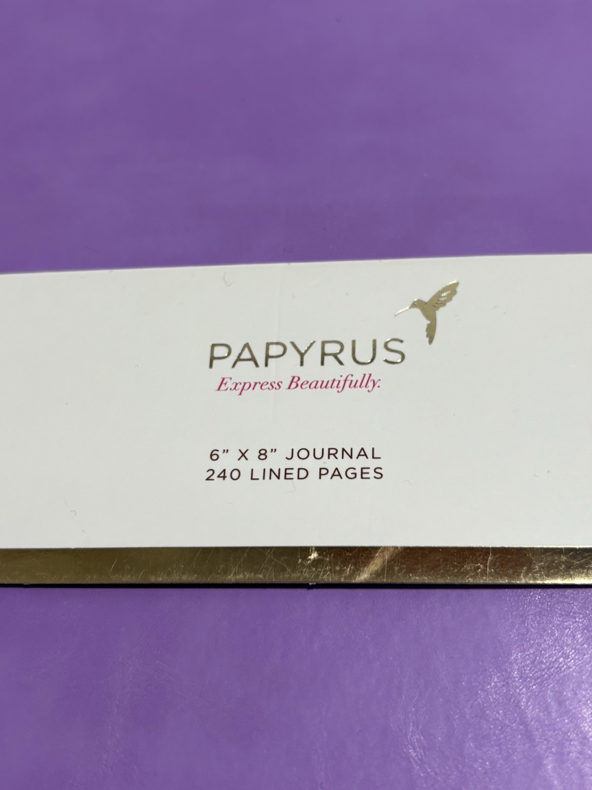 PAPYRUS Purple Ruled Gilded Notebook Journal 240 Ivory Lined Pages with Bookmark