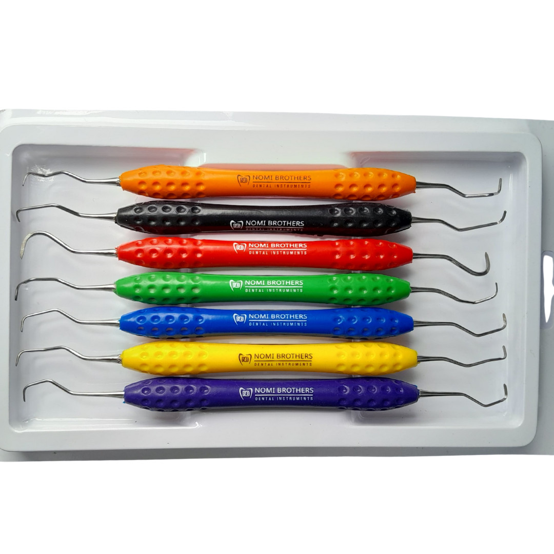 7PCS Gracey Curettes Set – Universal Dental Scalers with Silicone Handle