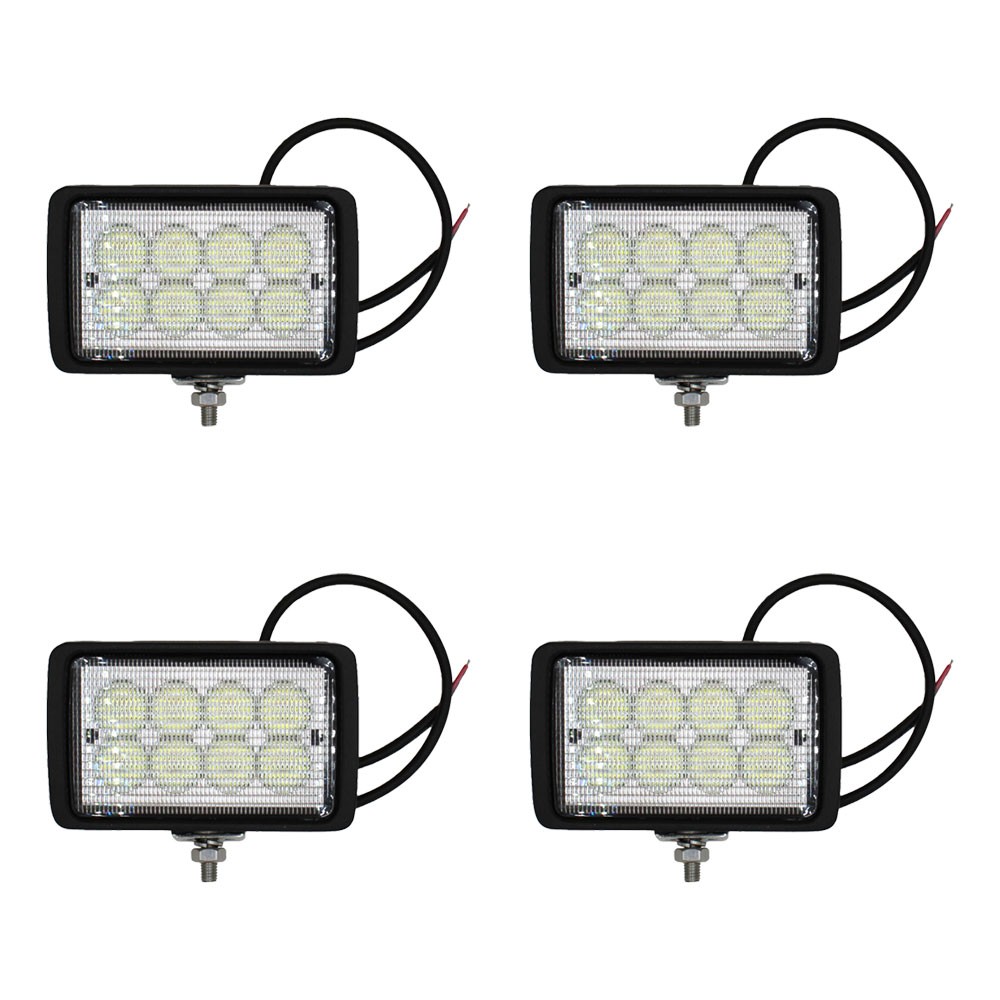 Qty 4: Rectangle LED Flood Work Lamp Fits Komatsu Replaces 20Y-06-K2760
