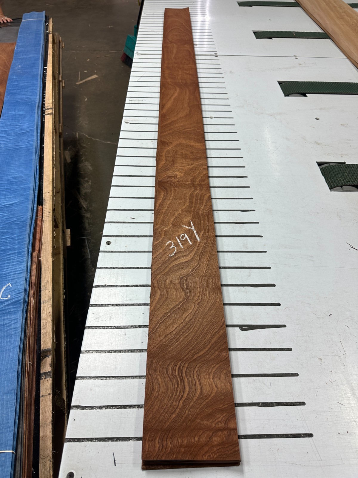 Mahogany Raw Wood Veneer 2 sheets 93» x 5» 319Y