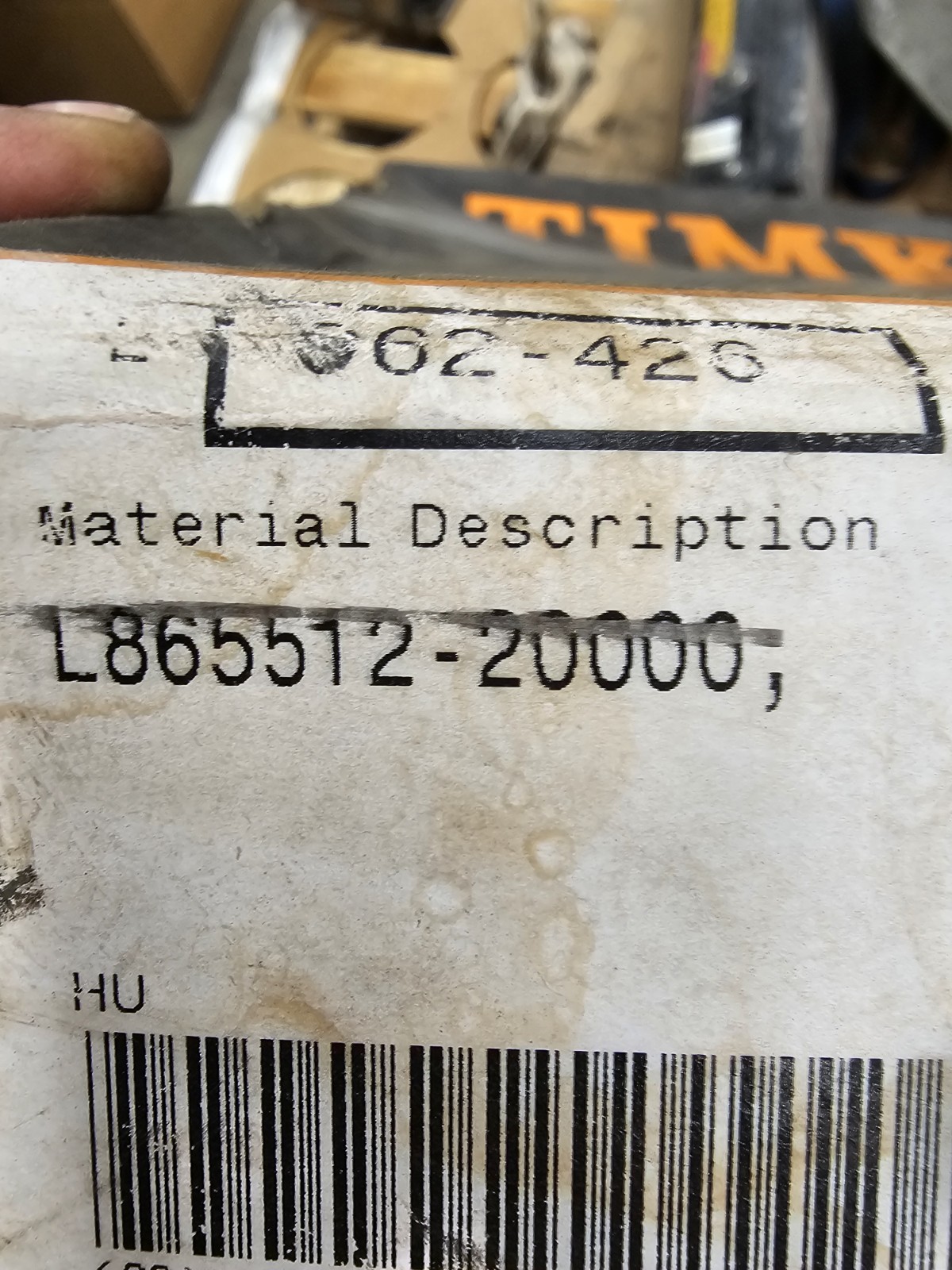 L865547/L865512 381×479.43×49.21mm Timken Tapered Roller Bearing
