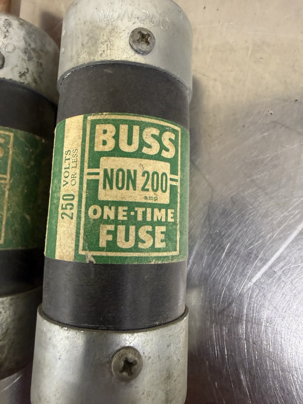 Lot Of 3 Bussmann Non 200 Buss One Time Fuse 200 Amp 250V Tested