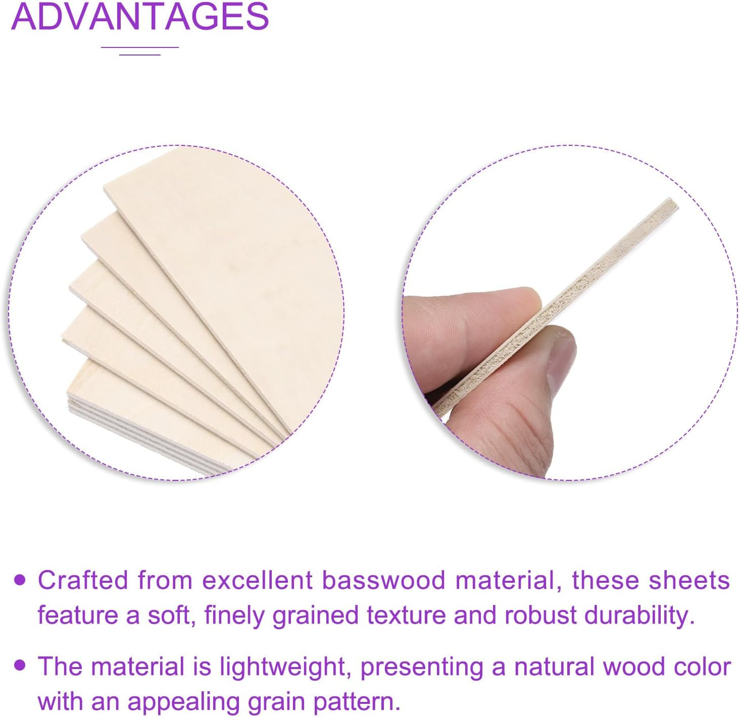 6 Pack 6 X 6 X 1/8 Inches 3Mm Thick Wood Sheets Basswood Sheets Unfinished Plywo