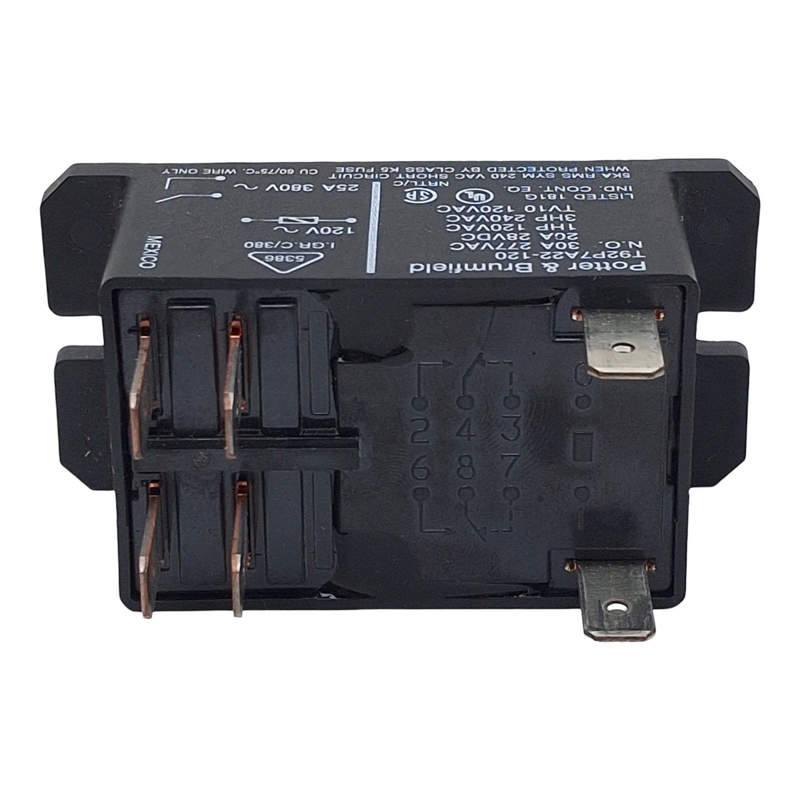 Potter & Brumfield T92P7A22-120 Power Relay, DPST-NO, 30A 277VAC, 120VAC Coil