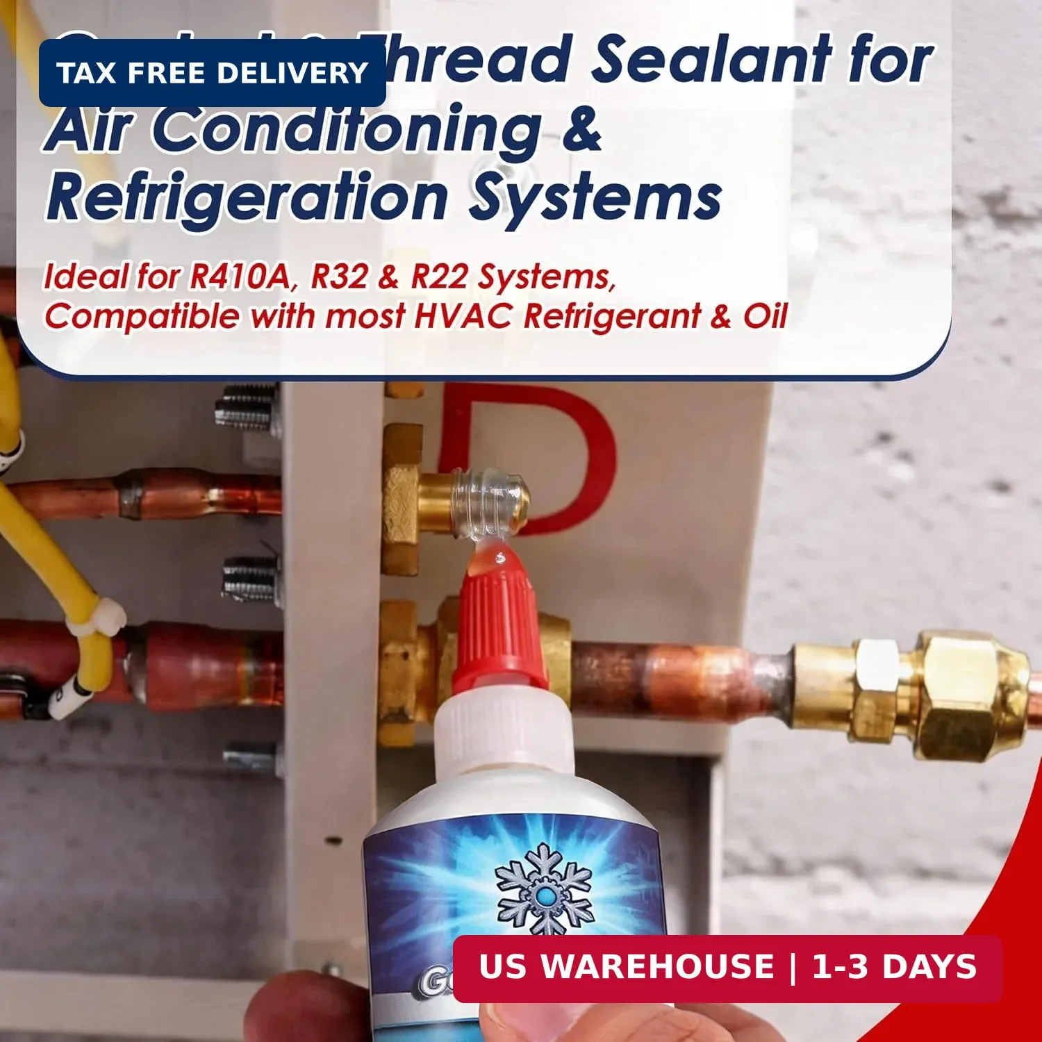 HVAC Gasket & Thread Sealant 30ml, Non Hardening Refrigerant Leak Sealant for R4