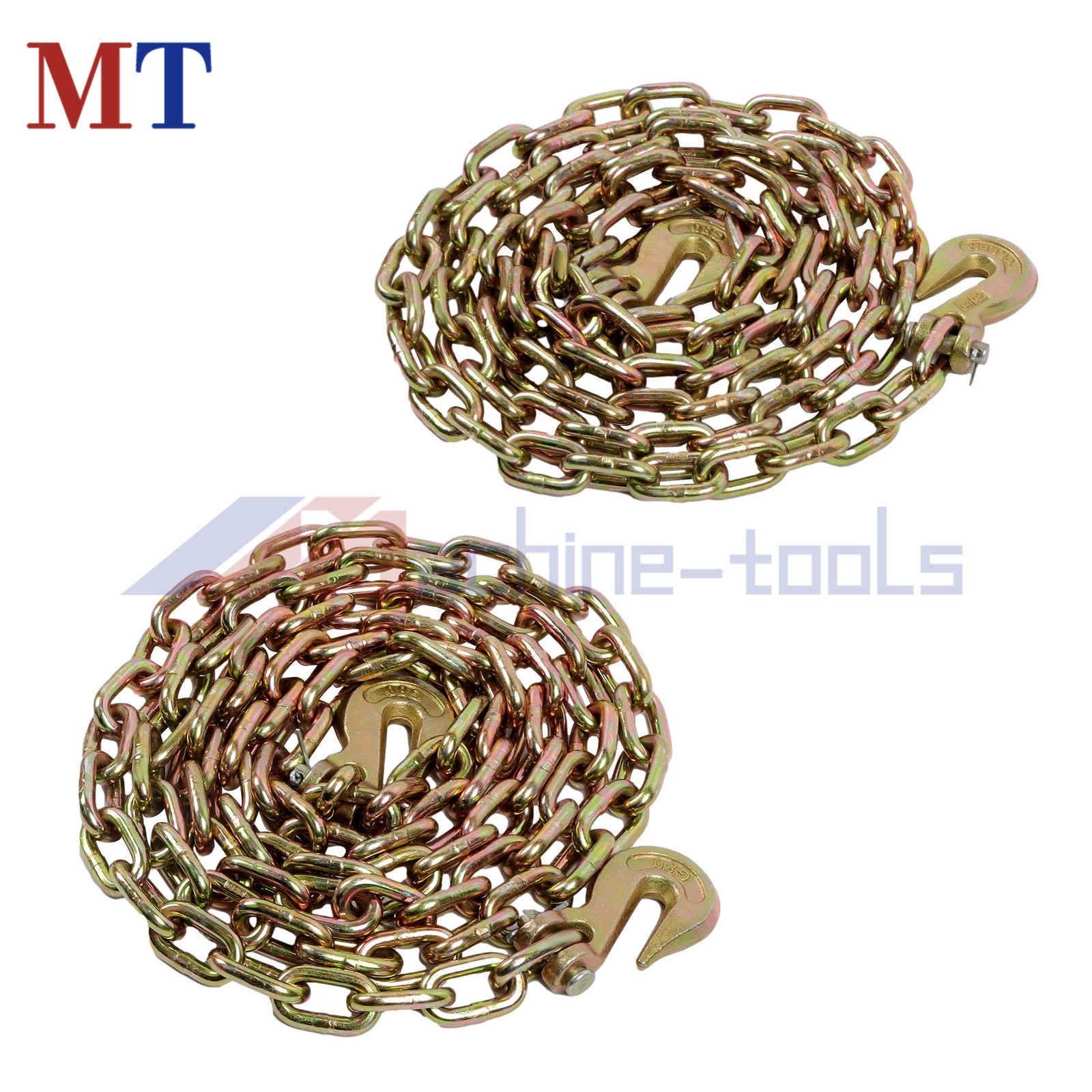 2 Pack G80 Transport Binder Chain 5/16in x10.3ft 4900lbs Safe Working Load