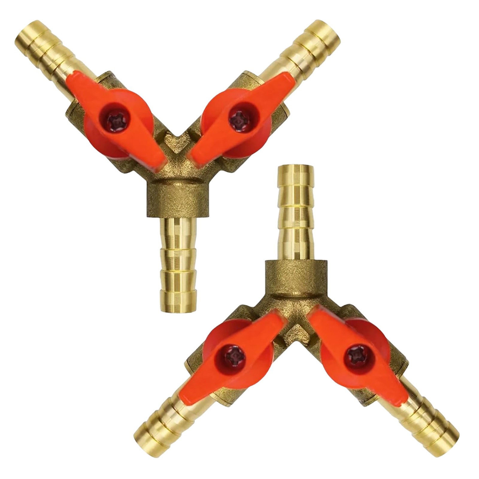 2 Pcs 3/8 Inch Hose Barb 3 Way Shut Off Ball Valve 2 Switch For ATV Vehicle