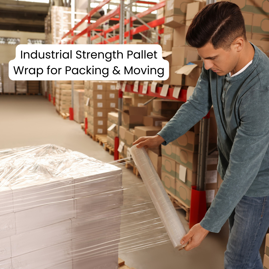 18″ 20 Micron 80 Gauge Pallet Wrap Stretch Film – Hand Shrink Wrap, 6 Rolls