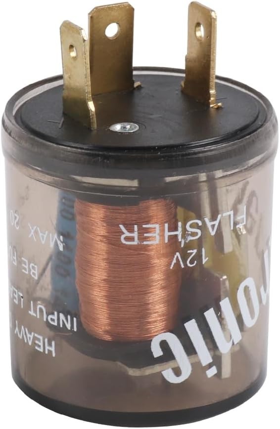 Heavy Duty 3-Pin 12V Electronic Turn Signal Flasher for LED & Incandescent Bulbs