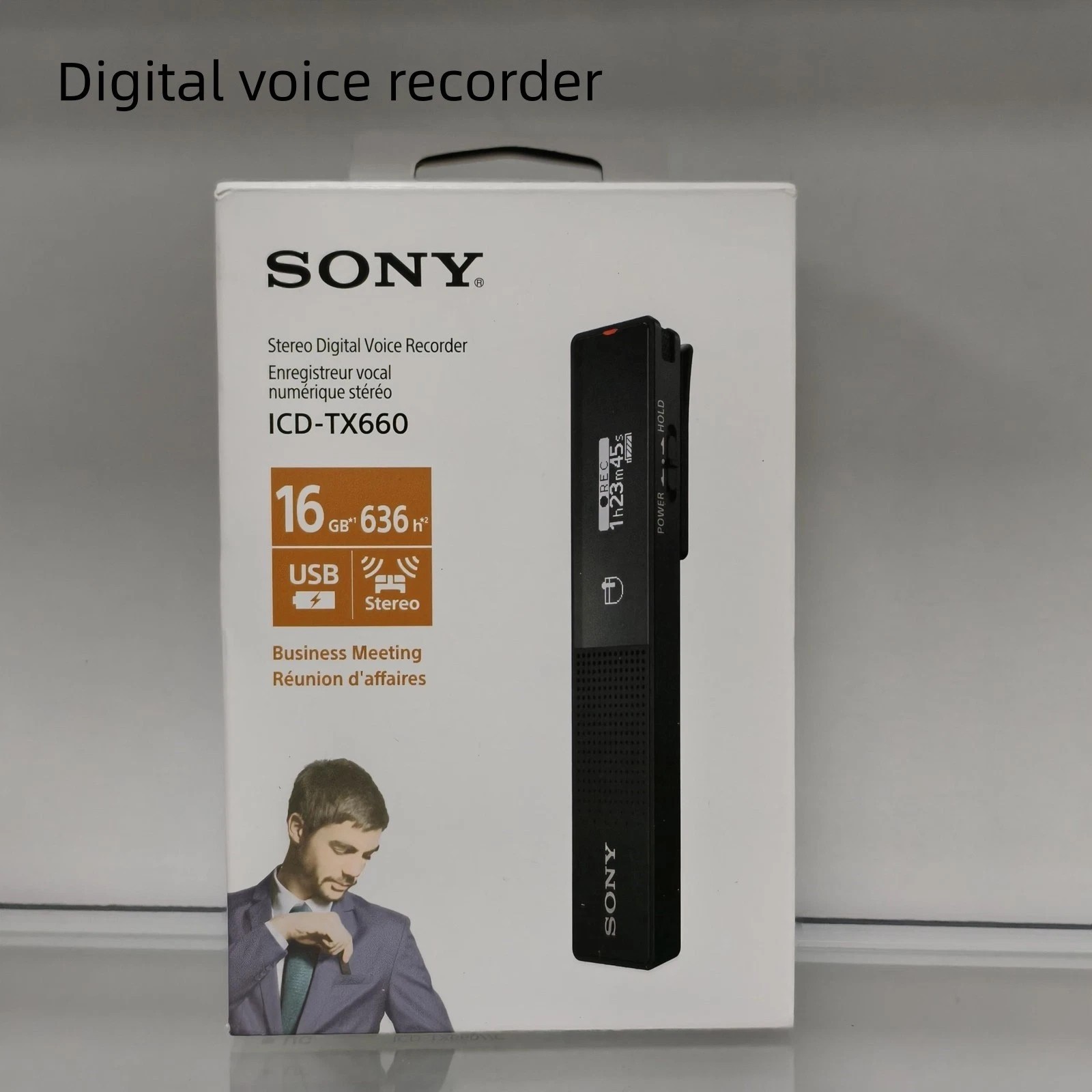 Sony ICD-TX660 USB-C Ultra-Thin Digital Voice Recorder16GB Built-in Speaker OLED