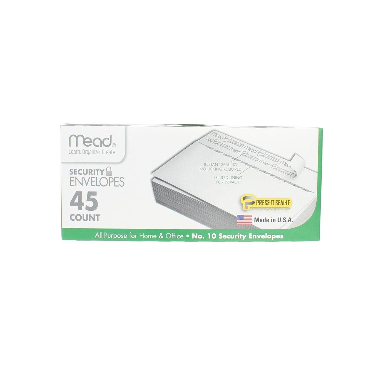 No. 10 Security Envelopes 90-Count Press-it Seal-it 4.125×9.5″ White