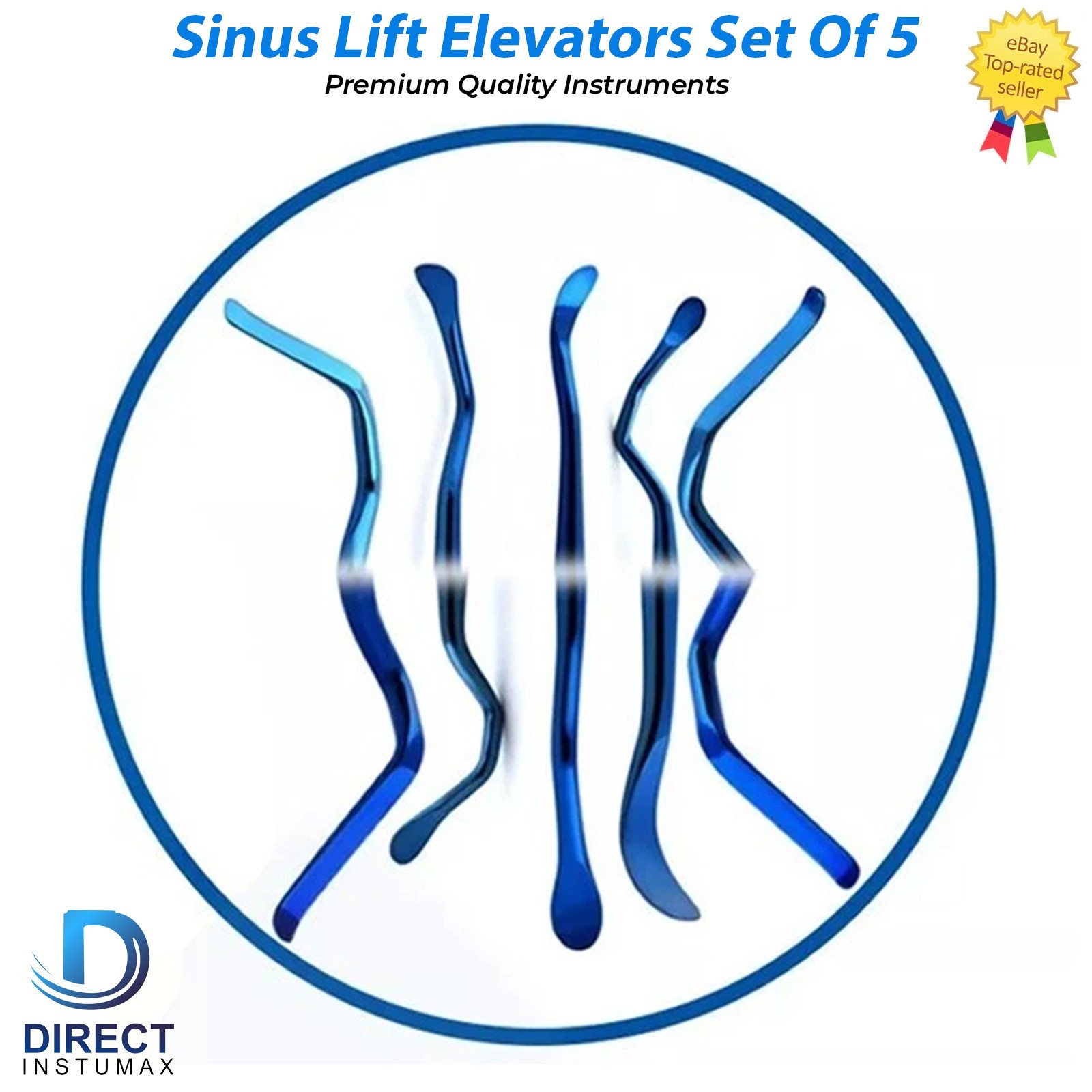 Sinus Dental Instruments Sinus Lift Instruments 5 Pcs Blue Coated Tips INSTUMAX®
