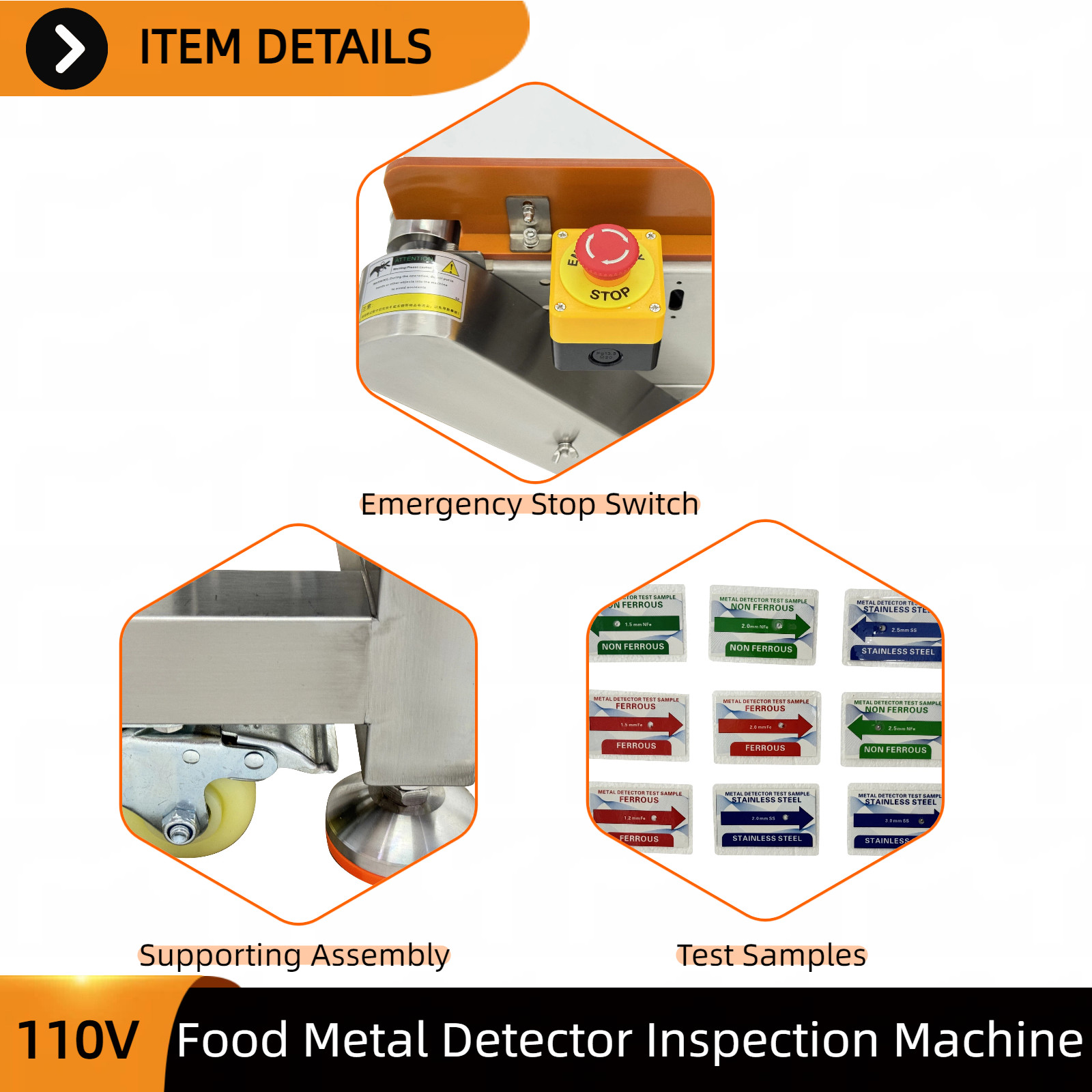 110V Industrial Metal Detector Detecting Foreign Metal in Food/Textile/Plastic
