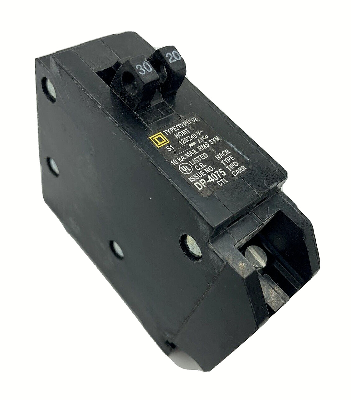 New Homeline HOMT3020 1 Pole 30/20 Amp 120V AC Type HOMT Plug In Tandem Breaker