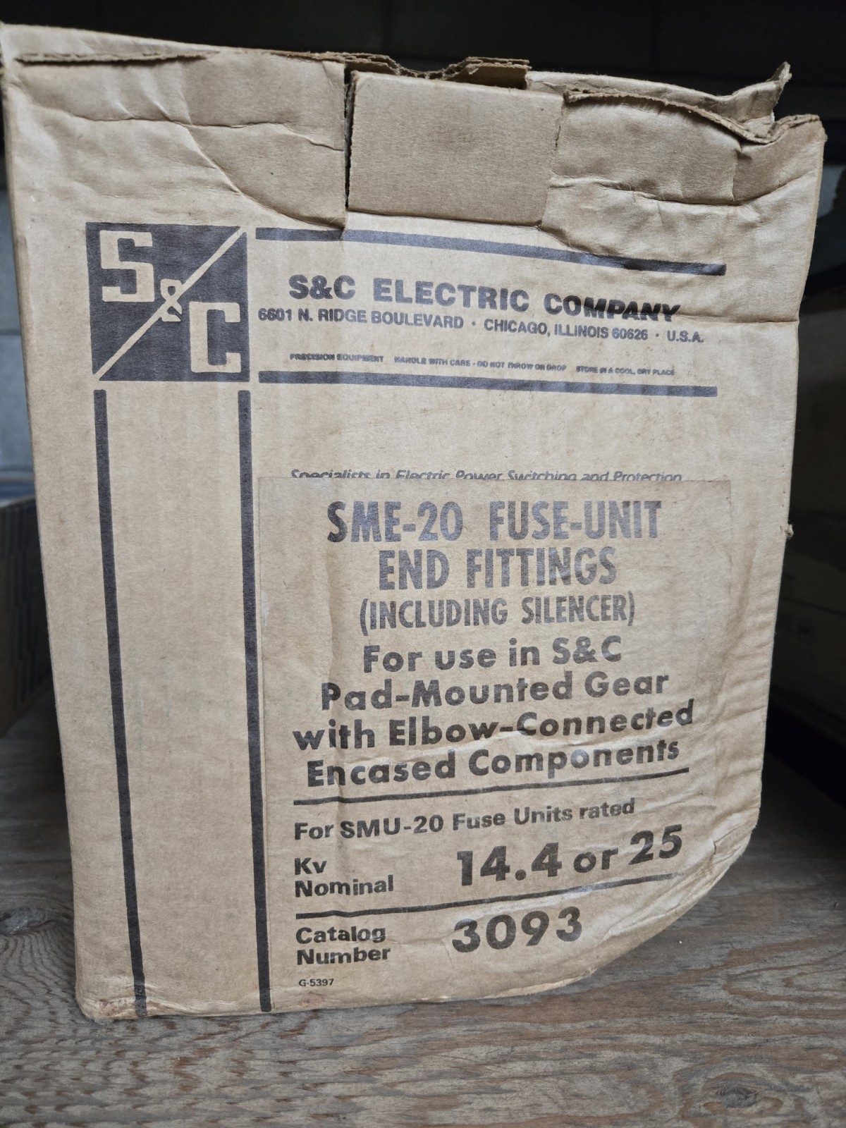 S&C Electric – SME-20 Fuse Unit End Fittings (Including Silencer) New