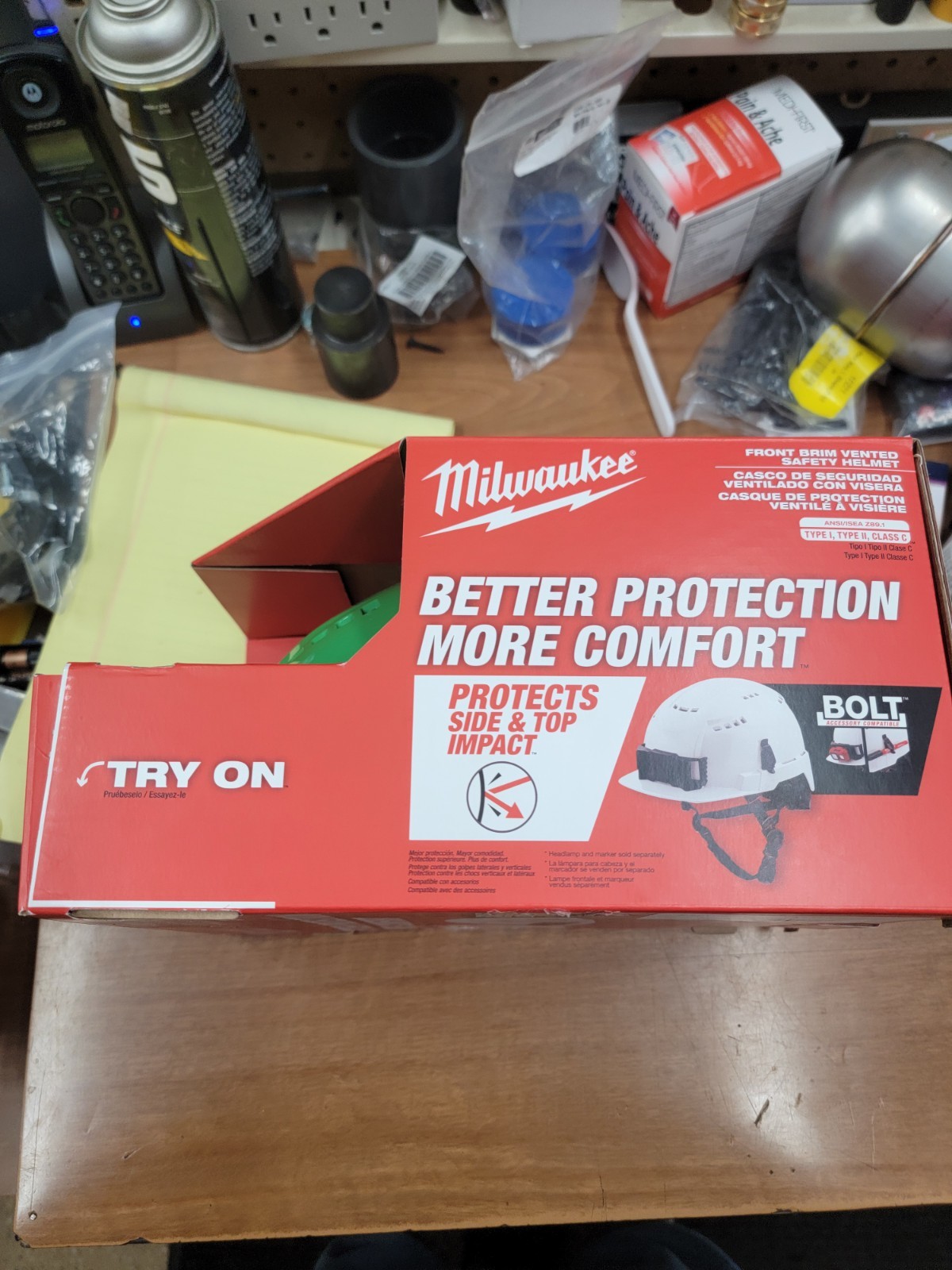 Milwaukee Tool BOLT Green Vented Safety Helmet (USA) – Type 2, Class C.