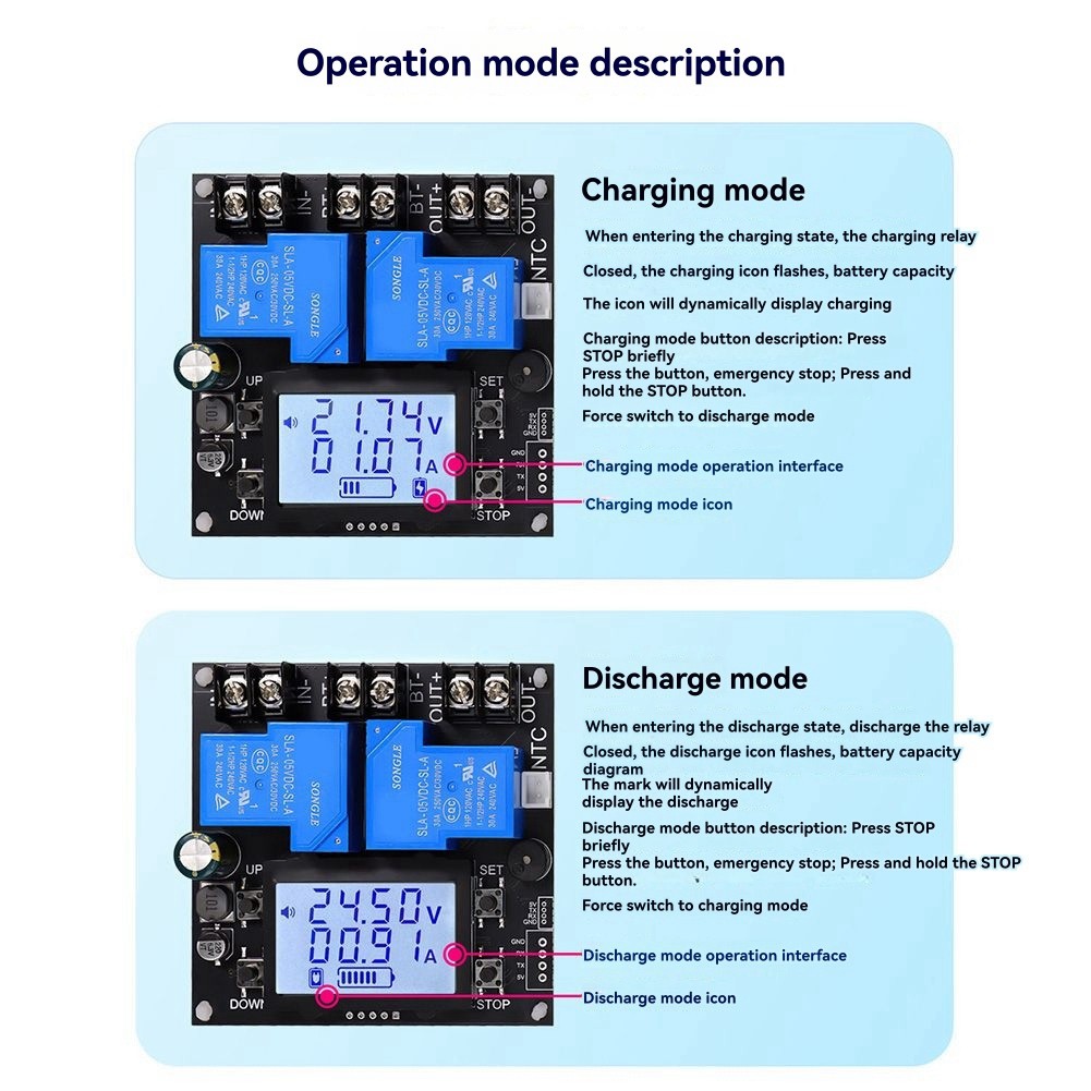 XY-BT13L 30A- for battery charging and discharging with power detection protection