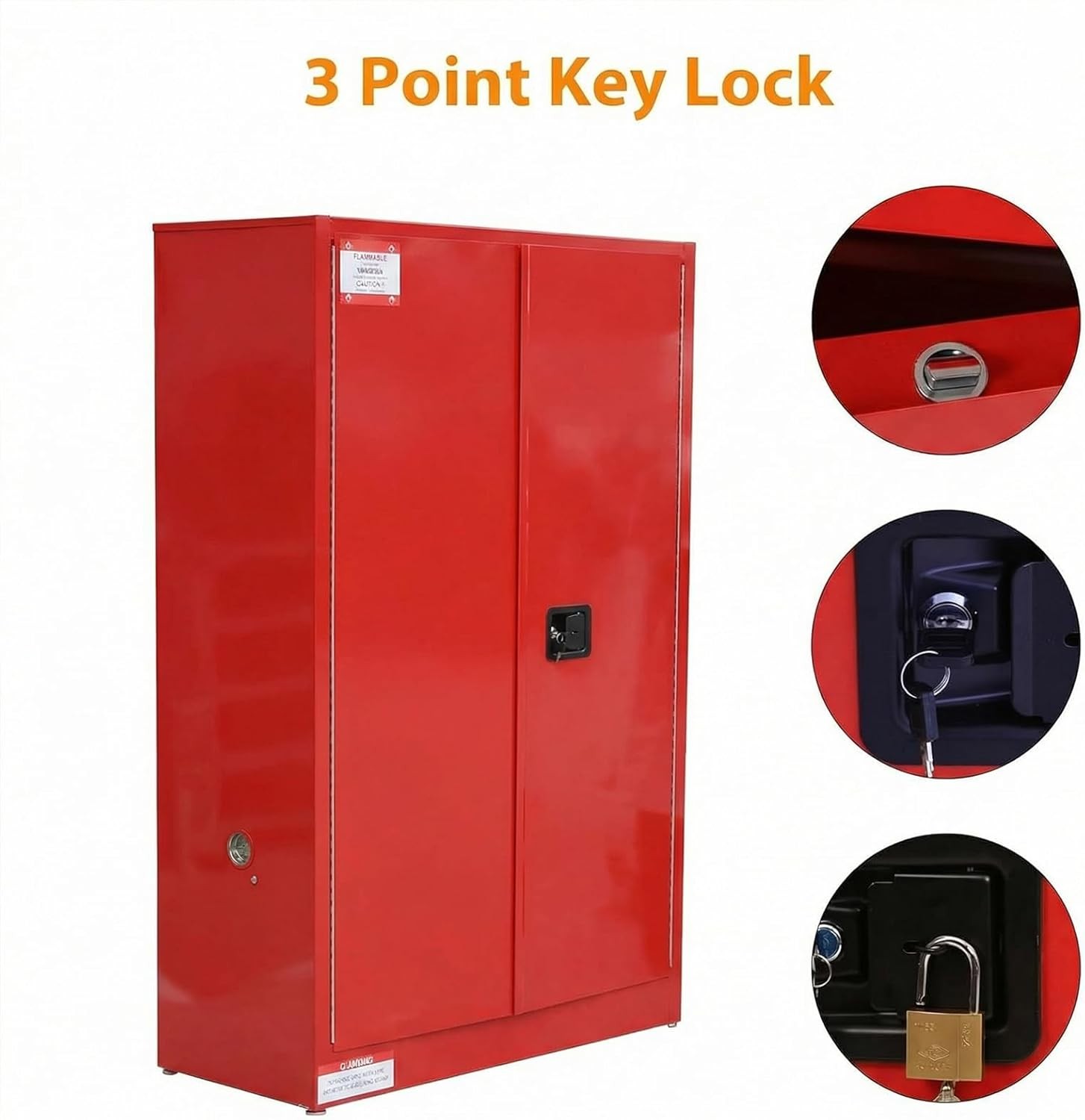 30/45/60 Gallon Flammable Liquids Storage Cabinet Fireproof Steel Safety Cabinet