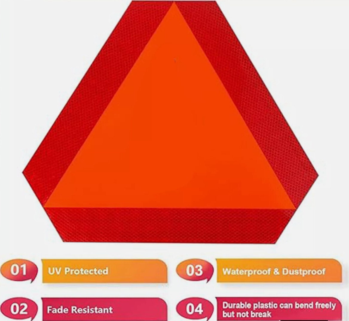 Reflective Slow Vehicle Sign 14″x16″ Safety Triangle Golf Cart,Tractor, UTV