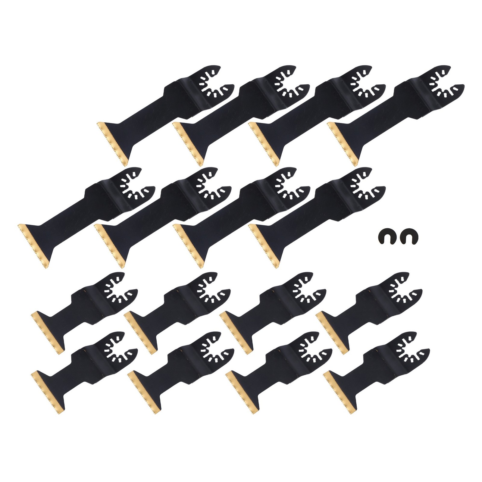 16 Piece Titanium Oscillating Tool Blades Kit Extended Multi Tool Saw Blades