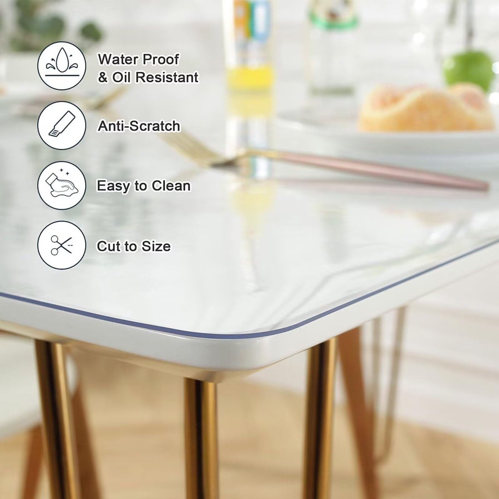 10in x 55in Clear Table Cover Protector, Clear Desk Mat, Table Protector, 1mm