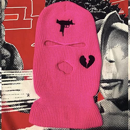 3 Hole UZI Balaclava Knitted Full Face Cover Ski Mask One Size, Rose Red