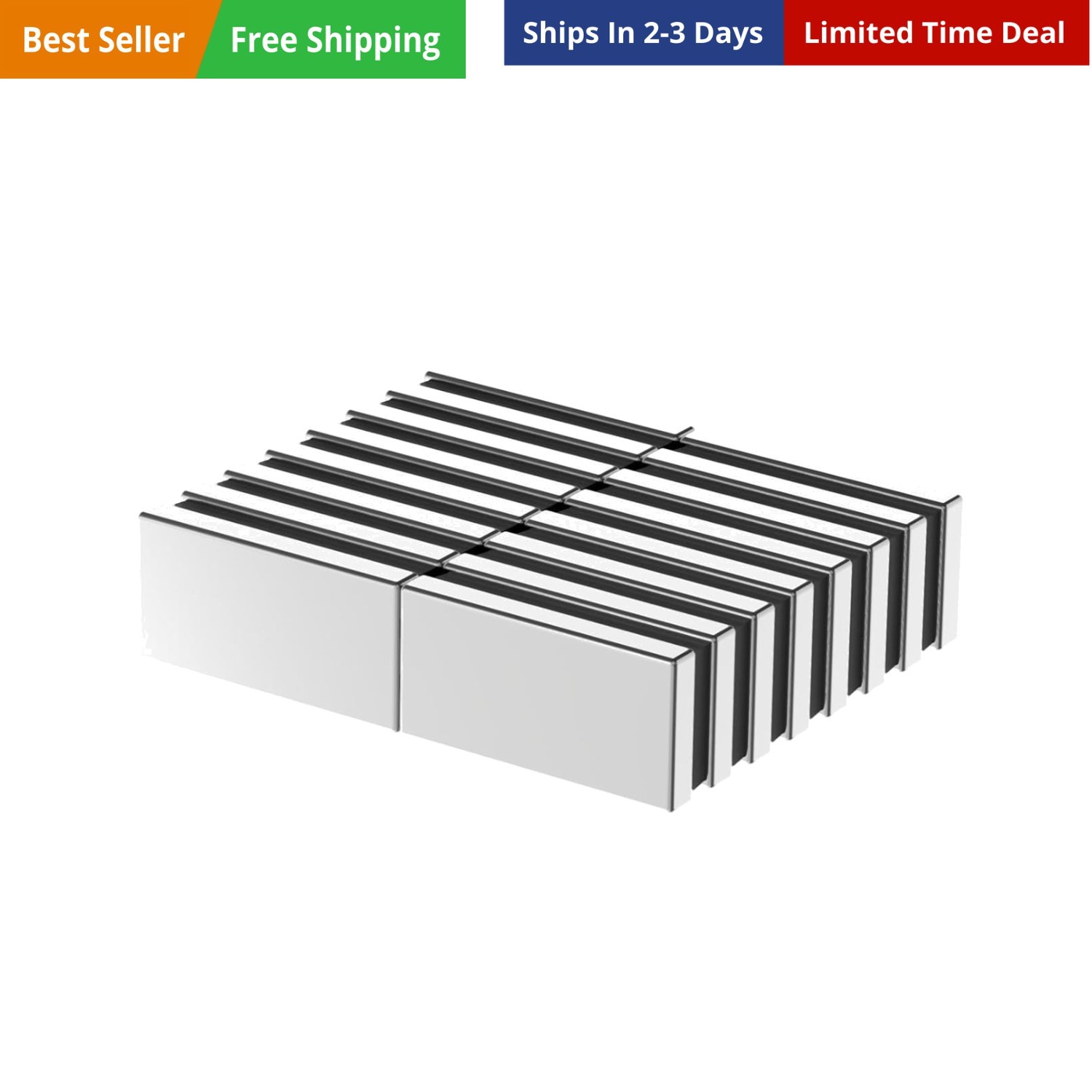N52-1.00″ L x 1/2″ W x 1/8″ H – 16 Pack, Neodymium Bar Magnets, Powerful Rare…